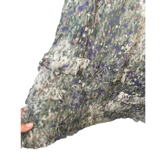 J Crew Collection Womens Green Purple Ruffles Sleeveless Silk Dress Size 10 - Picture 5 of 12